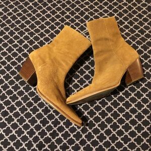 Matisse Mustard Suede Pointed Toe Ankle Booties